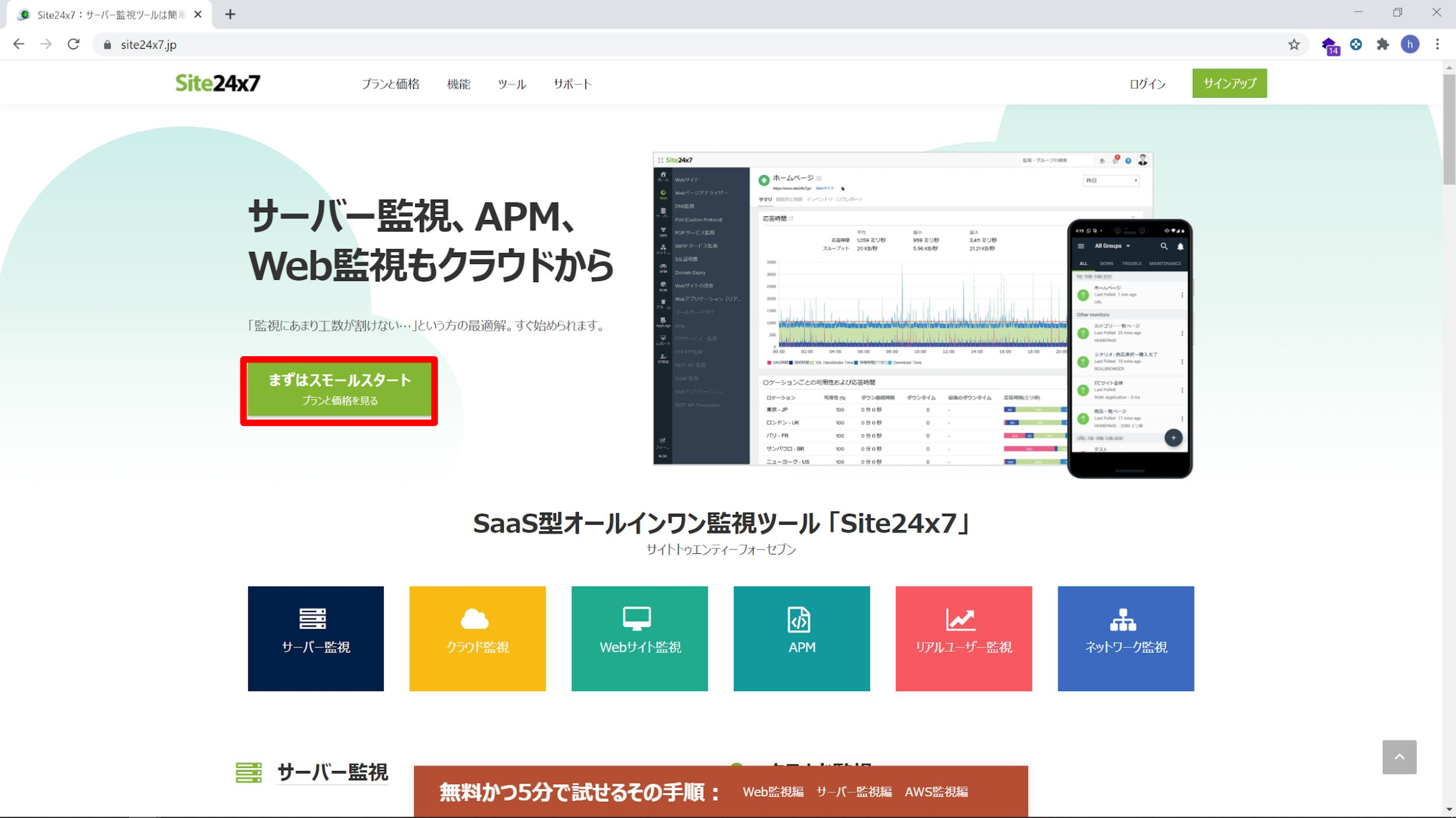 CloudWatchでWebシナリオ監視する手順01