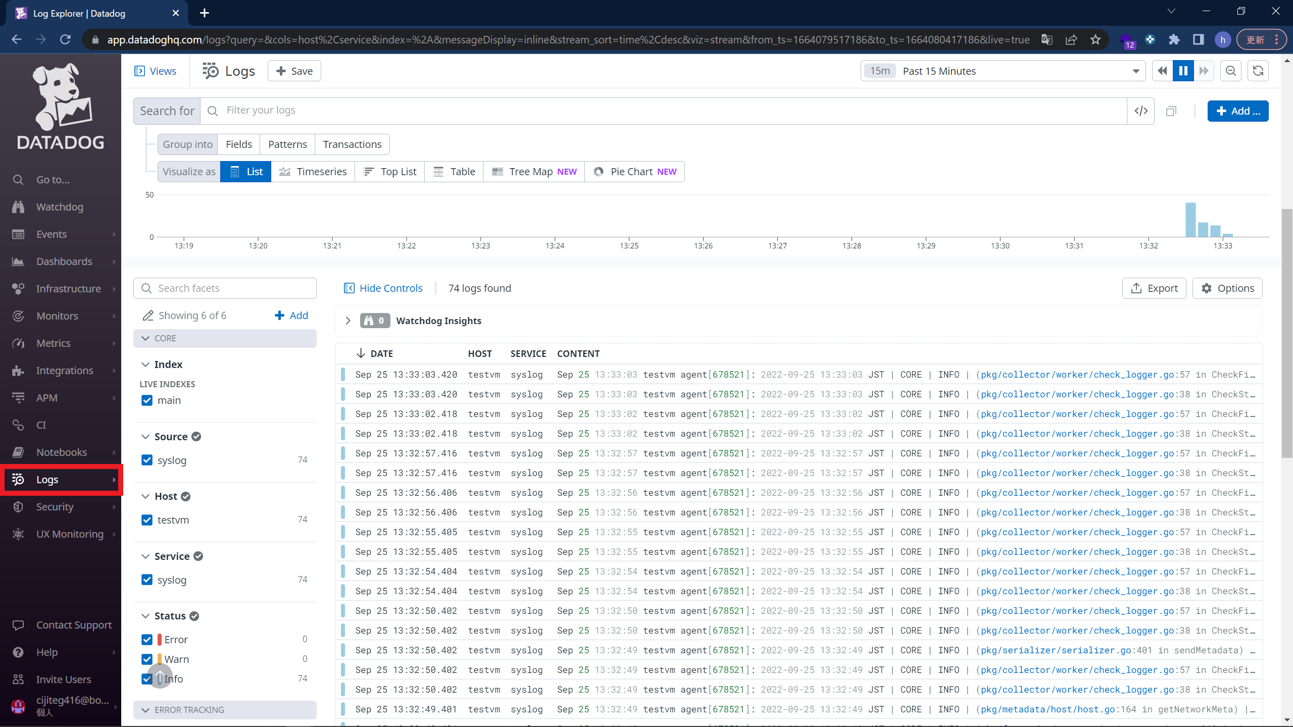 Datadogの使い方 - Syslog監視の設定手