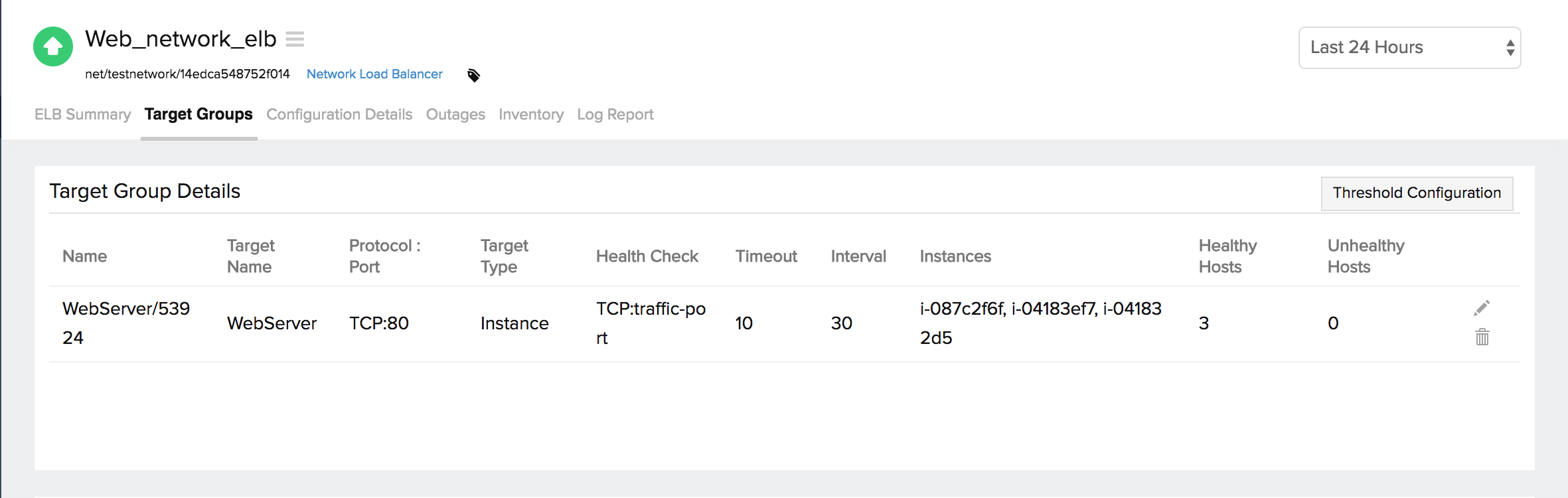 Target group details view configuration settings for your target group
