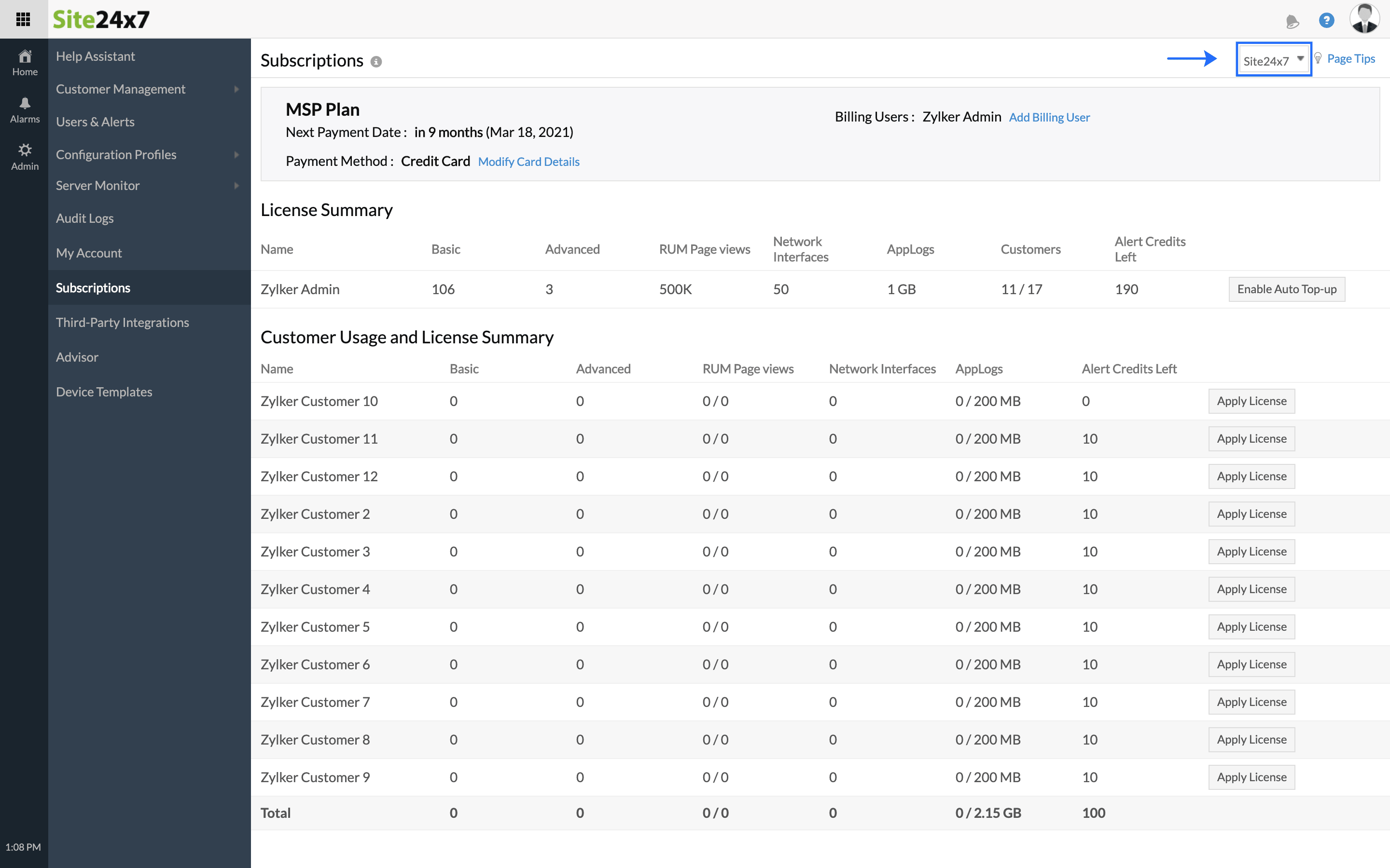 choose-statusiq-subscription-msp Learn how to upgrade subscription for an msp account