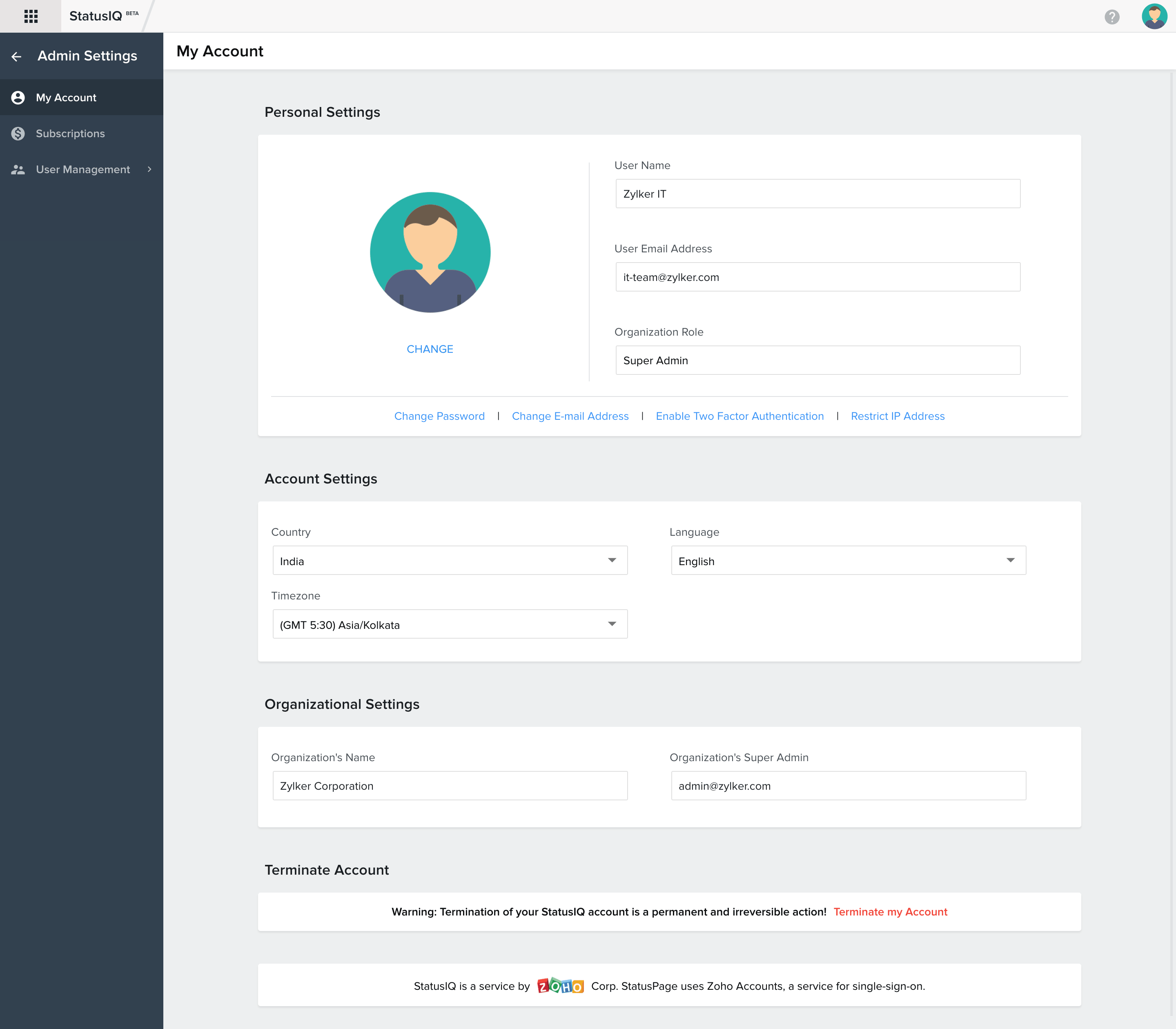 my-account Get to know how to update personal settings and account settings