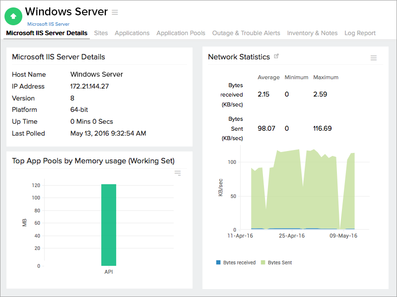 IIS Server情報 IIS Server情報